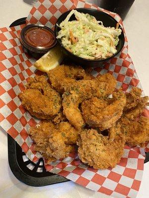 Fried shrimp with Coleslaw