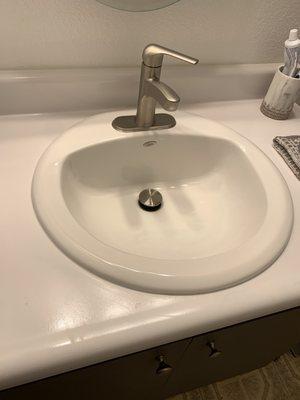 Replaced sink and installed my new faucet and drain