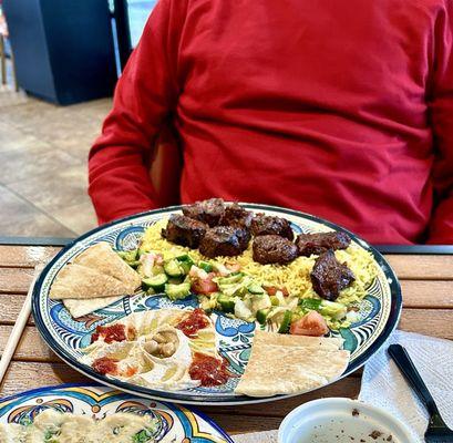 HUGE BEEF KABOB PLATE FOR ONE PERSON!