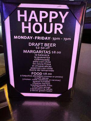 Happy Hour Menu