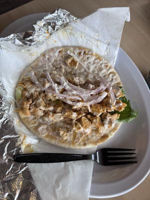 Chicken Shawarma wrap open