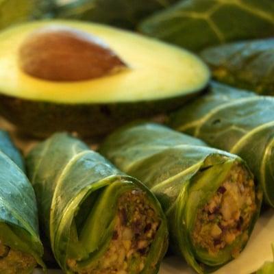 Raw Collard Green Wraps