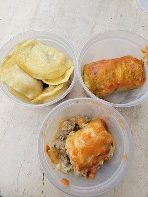 Cheese potato perogies, stuffed Cabbage with Meat and Rice (5/5)