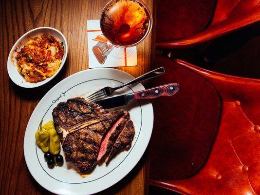 24oz Porterhouse with side of House Made Meat Ravioli