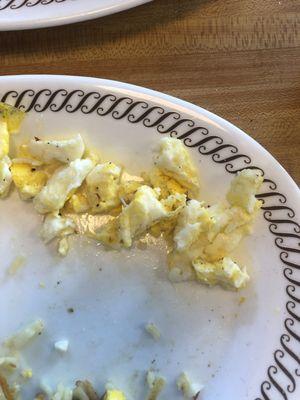 This is what I didn't eat from my order if "scrambled" eggs.