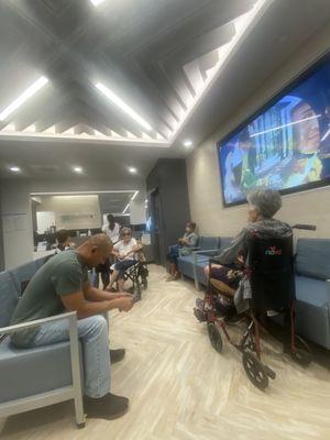 Shared waiting room is busy