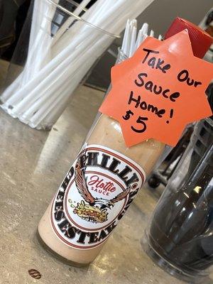 Philly cheesesteak cafe Hottie sauce