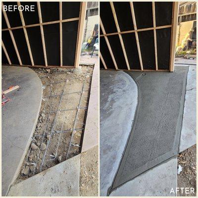 Concrete repair is less expensive than replacing the entire concrete.