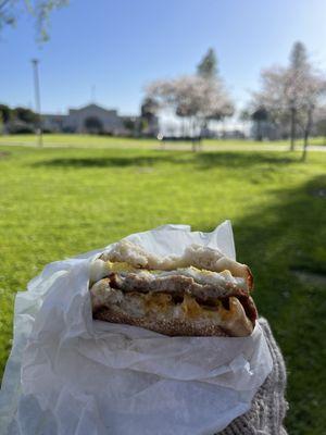 Sausage breakfast sandwich