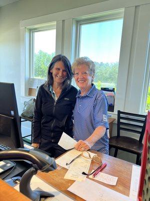 Connie and Paula. The A team in customer service at the clubhouse.