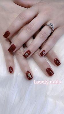 Gel manicure with design