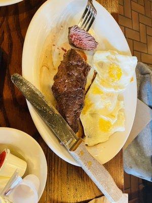 Steak and eggs