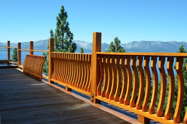 Railing being reconstructed