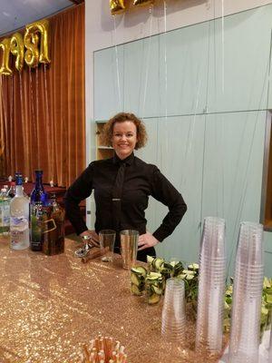 Bartending a birthday party booked by National Bartenders of Southern California.