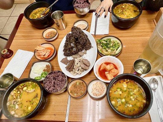 SoonDae JungShik (=soup, purple rice, BanChan & plate if SoonDae) $31.99.     SoonDae Soup is soup with some pieces of Soondae