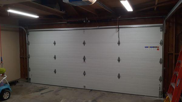 Inside photo new insulated garage door