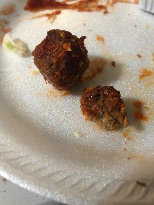 Burnt meatball