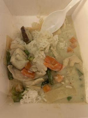 Green curry with jasmine rice