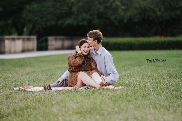 Engaged at Nelson Atkins.