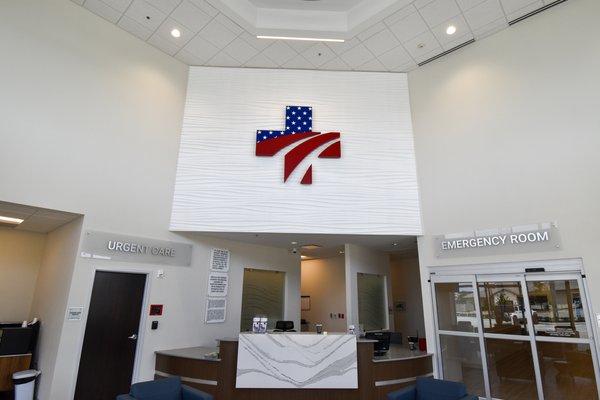 The front desk at America's ER - Cypress.