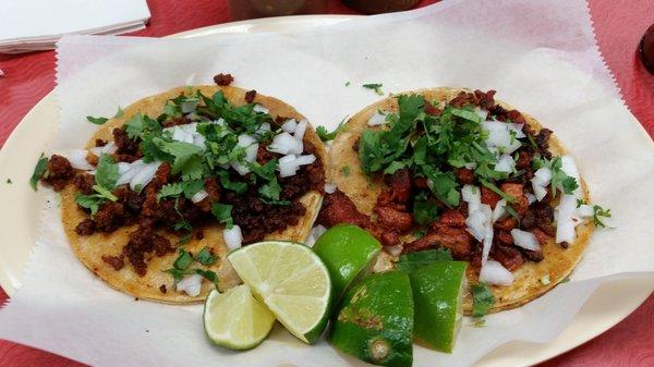 tacos al chorizo & pastor