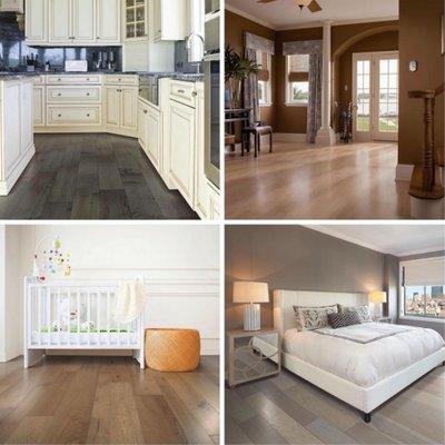 Room scenes featuring our hardwood flooring with ArmorMax finish