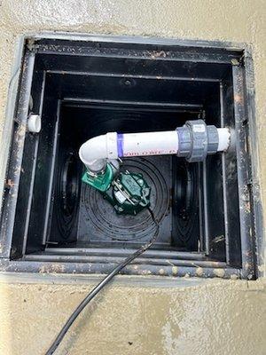 Ejection pump install for area prone to flooding