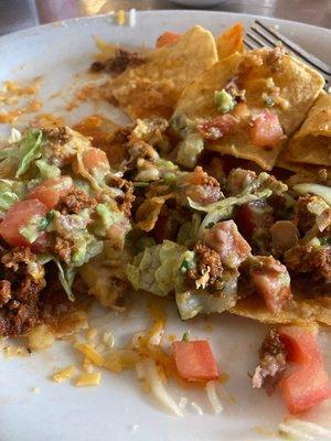 Bean and cheese nachos with chorizo. As you can see a demolished it before thinking to take a photo.