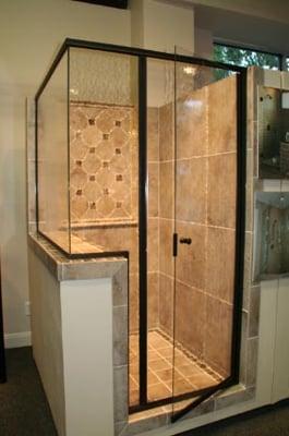 Semi-frameless shower