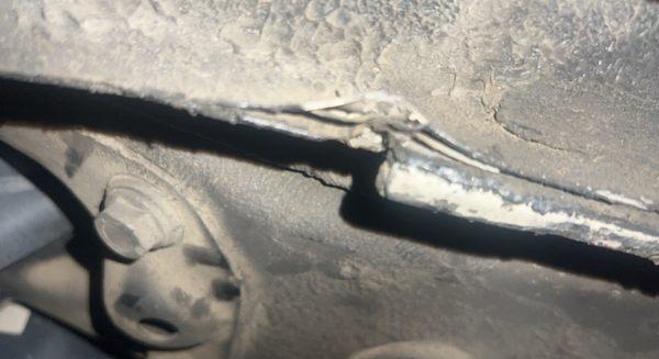 Damage to pinch weld