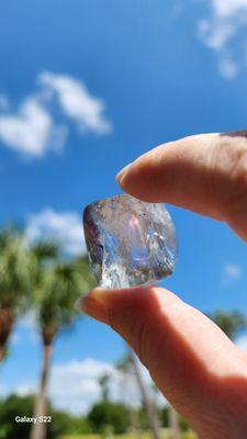 Aura coated smokey quartz