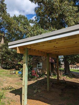 Back view of carport.