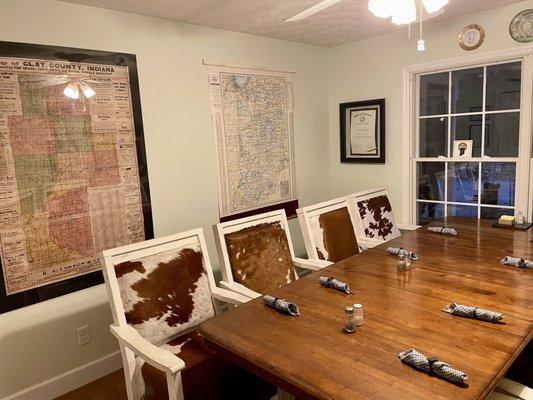 The Indiana-themed private dining area