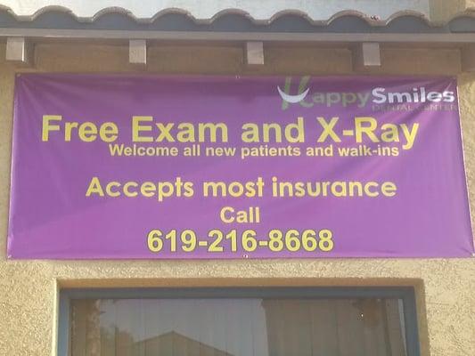 We are offering free exam and xrays