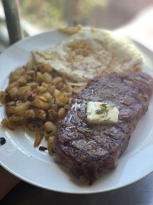 Steak and eggs