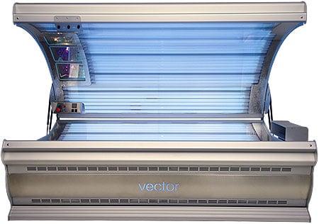 Platinum Sunbed 7 min, 60" wide, 4 HP facials 3x power of Silver sunbeds