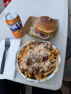 California burger and beast fries.