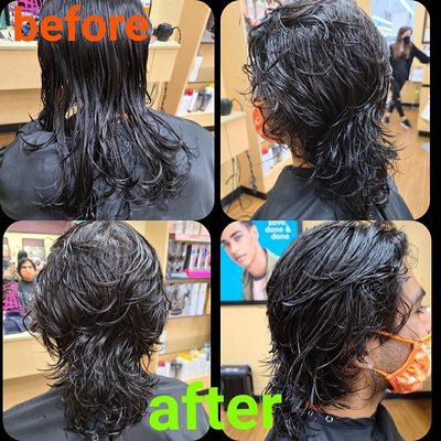 Men's transformation into a Mullet by Yvonne!