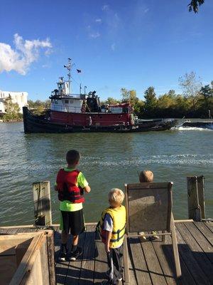 The scenic views that occur from time to time with awesome boats leaving the Huron River.