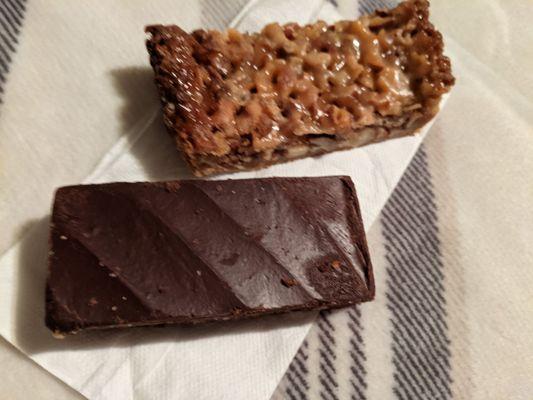 Almond bar and brownie