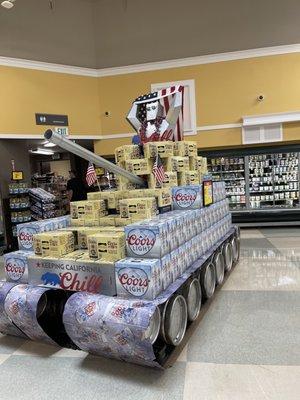 Coors tank guarding the Vegan dept lol