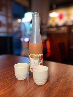 Strawberry unfiltered sake