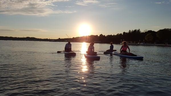 Sunset paddle board tours