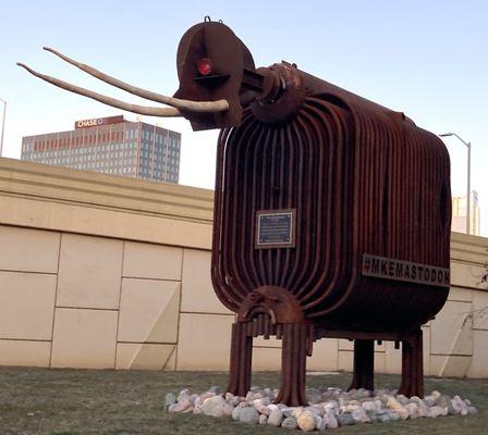 We are proud to have provided the plaque for Rusty the 11,000 lb.  Mastedon that welcomes visitors to the Third Ward.