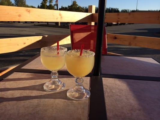 2 delicious jumbo margaritas in the new "patio"