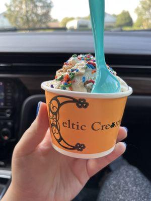 Double Scoop of Cookie Dough with rainbow sprinkles