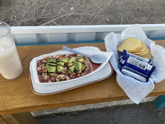 Ceviche Tostada.