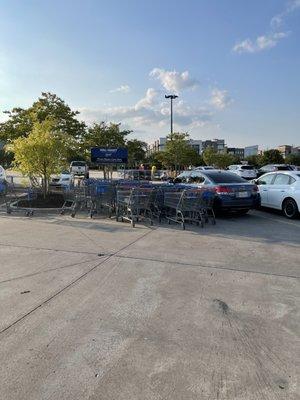 Shopping carts that the employees are too lazy to bring in.