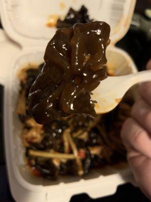 Black fungus. Literally had to call and ask what it was after my food was delivered.