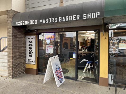 Front of Barber Shop